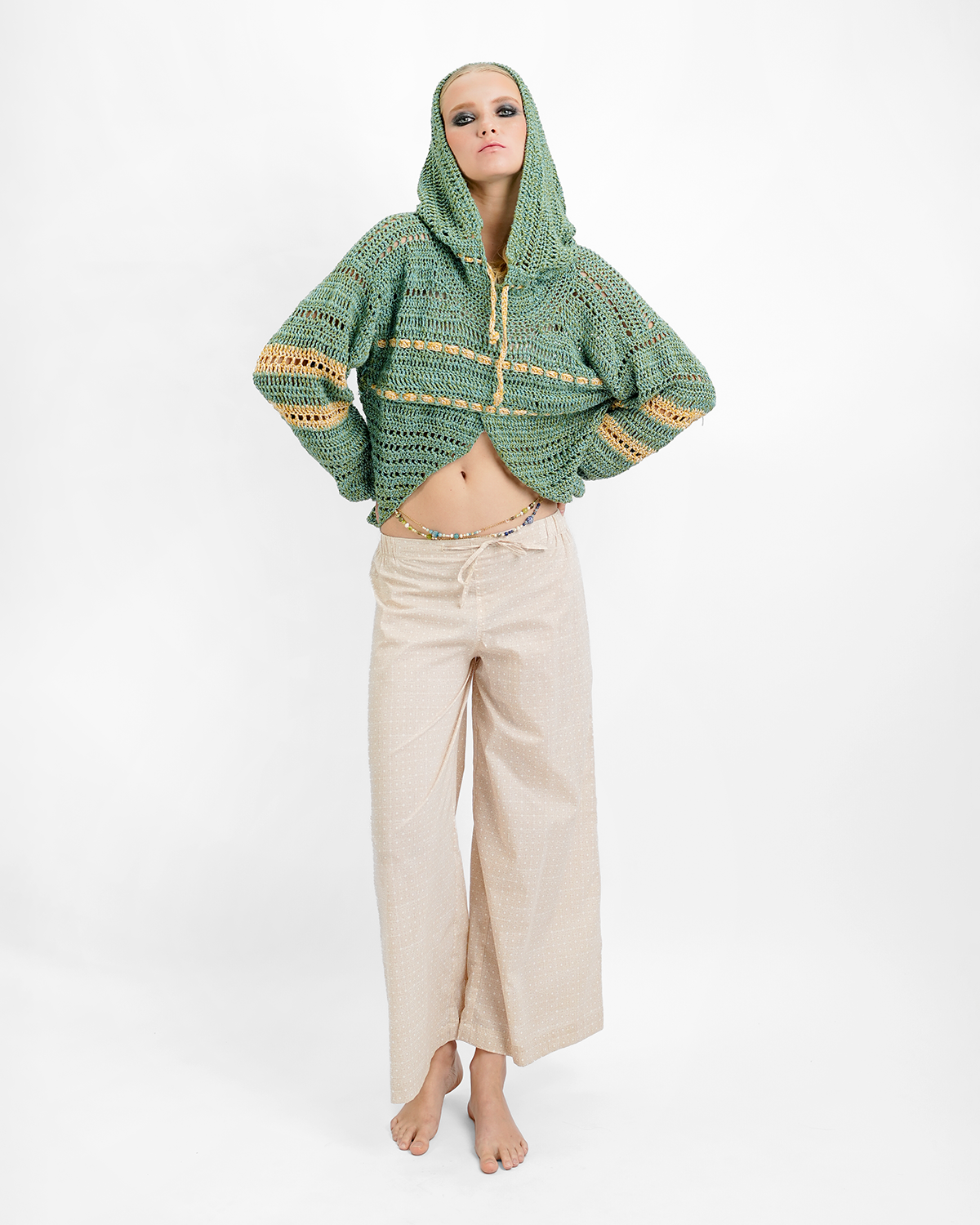 Avocado Crocheted Hoodie, 1 size