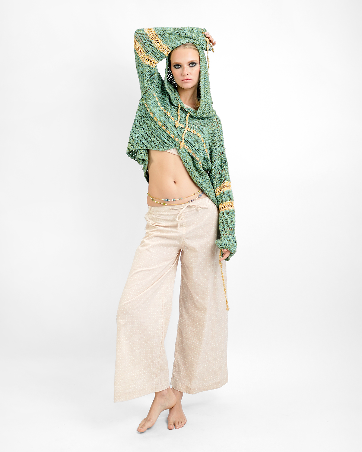 Avocado Crocheted Hoodie, 1 size