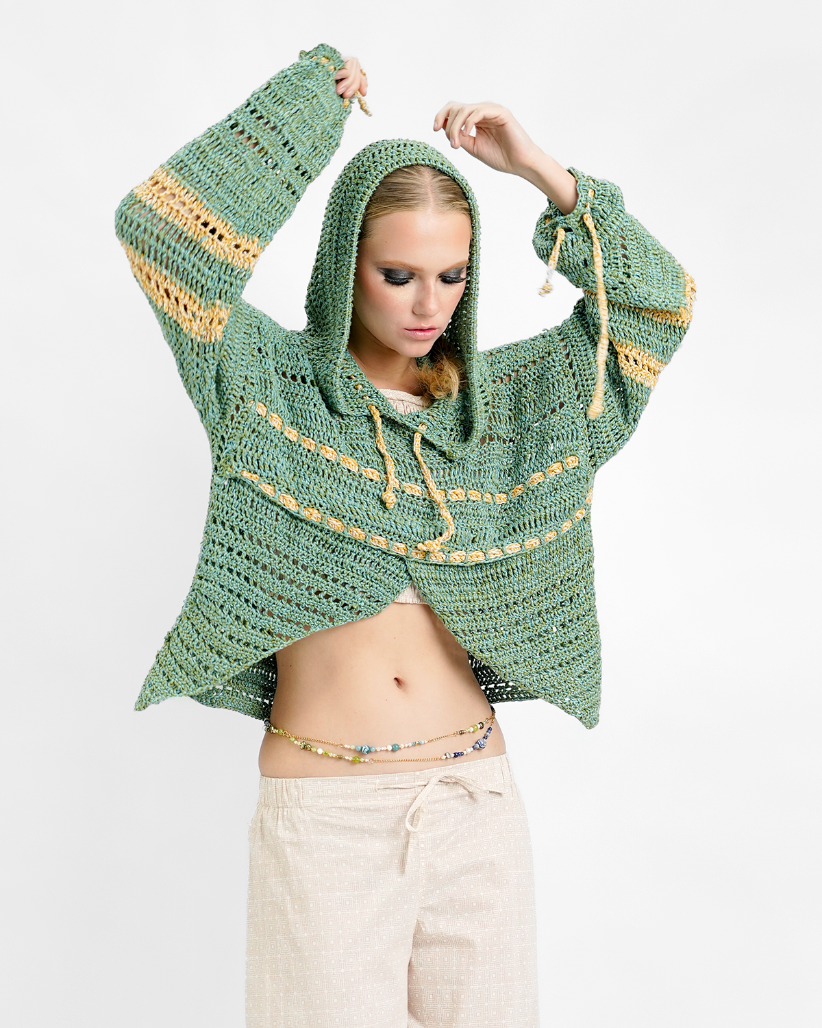 Avocado Crocheted Hoodie, 1 size