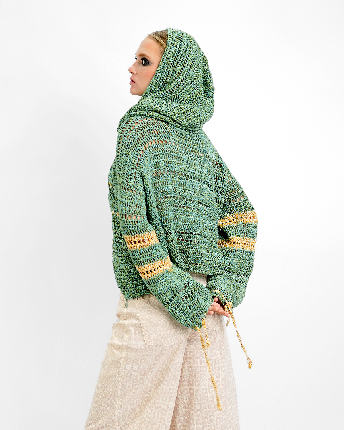 Avocado Crocheted Hoodie, 1 size