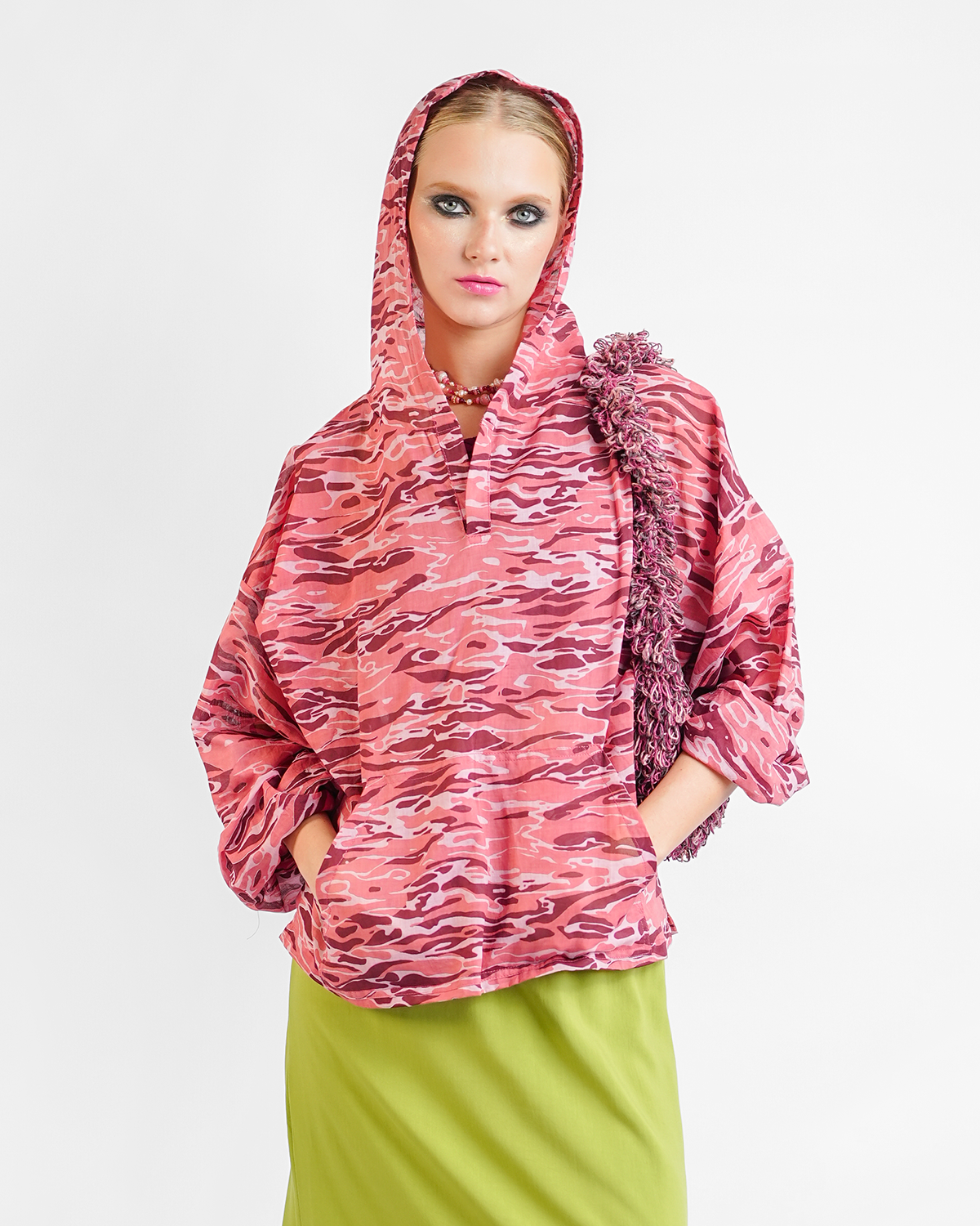 Claret Organic Cotton Organza Hoodie, 2 sizes
