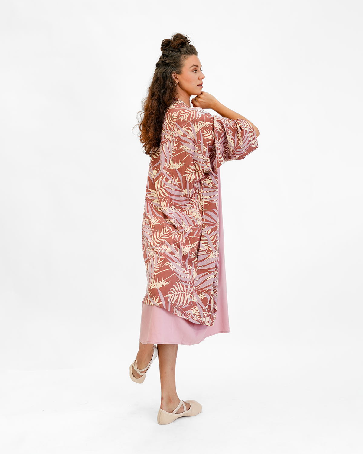 Jubah Kimono Pendek Rayon Lavender Sienna, 1 ukuran