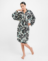 Rose Onyx Rayon Short Kimono Robe, 1 size