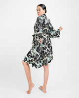 Rose Onyx Rayon Short Kimono Robe, 1 size