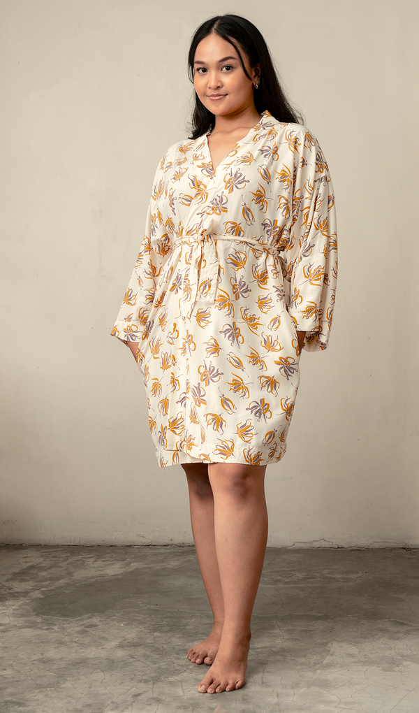 Short Kimono Robe Ylang Ylang Dark - One size