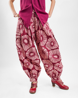 Flowers Claret Organic Cotton Balloon Pants, 3 sizes