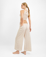 Beige Organic Cotton Shirred Crop Top, 2 sizes