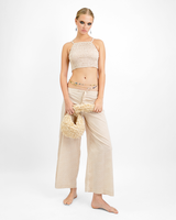 Fluffy Crocheted Handbag Natural