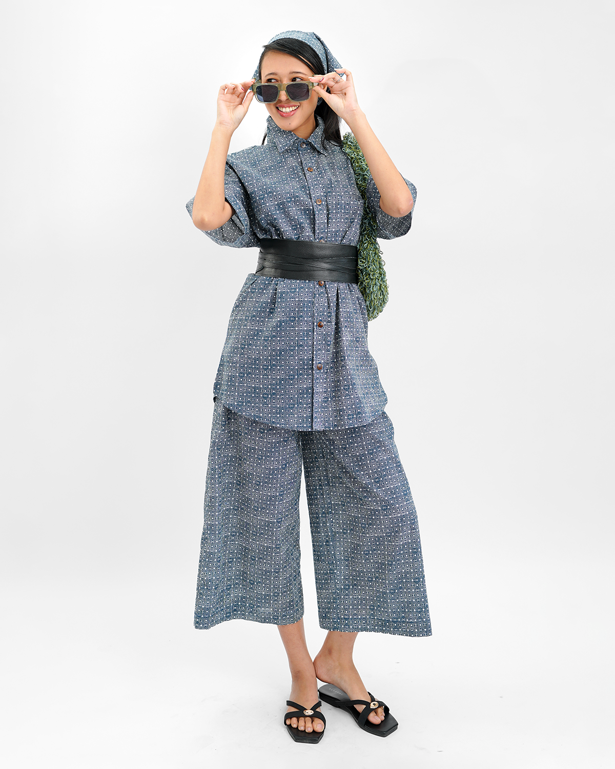 Infinity Squared Indigo Organic Cotton Shirt, 3 sizes