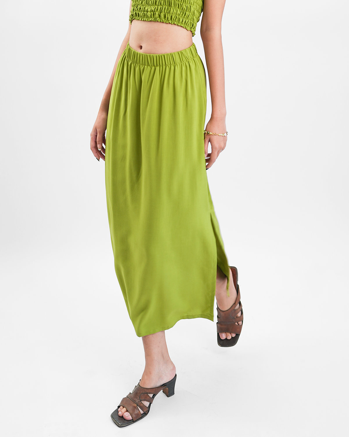 Avocado Rayon Straight Skirt, 2 sizes