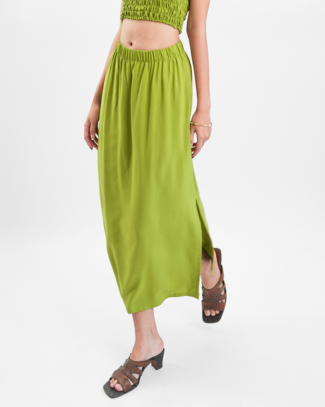 Avocado Rayon Straight Skirt, 2 sizes