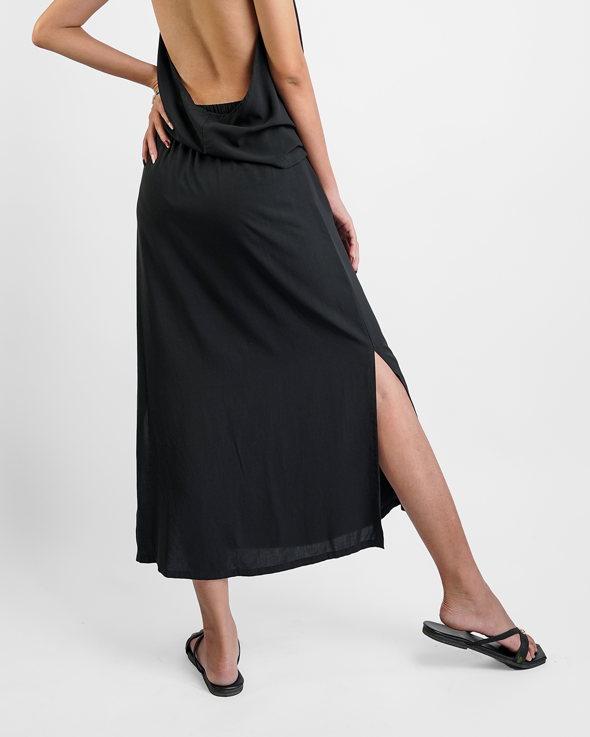 Black Rayon Straight Skirt, 2 sizes