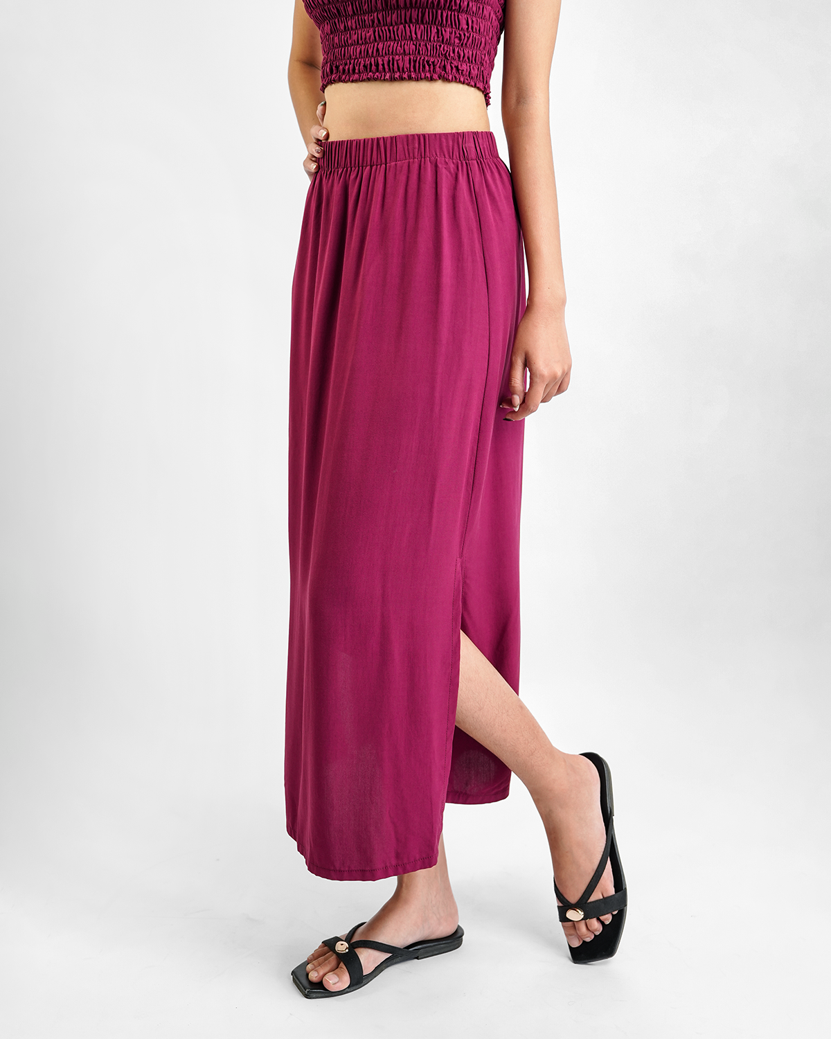 Claret Rayon Straight Skirt, 2 sizes