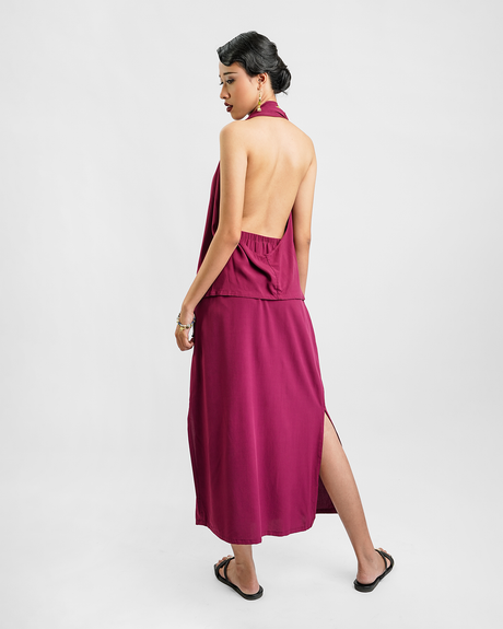 Claret Rayon Straight Skirt, 2 sizes