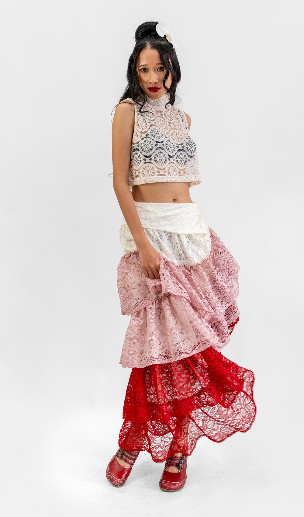 Rok Ruffle Renda Italia Ceri, 2 ukuran