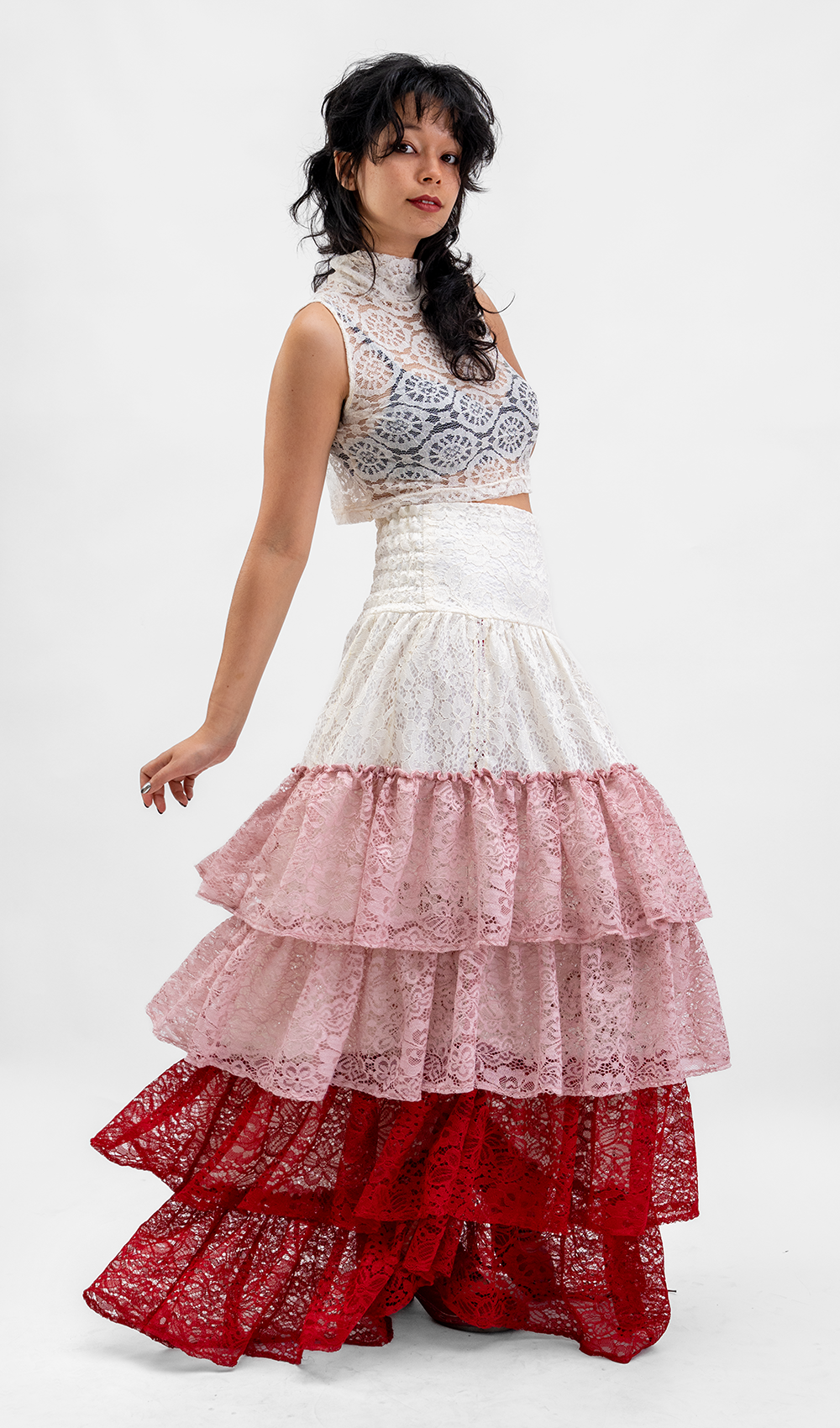 Rok Ruffle Renda Italia Ceri, 2 ukuran