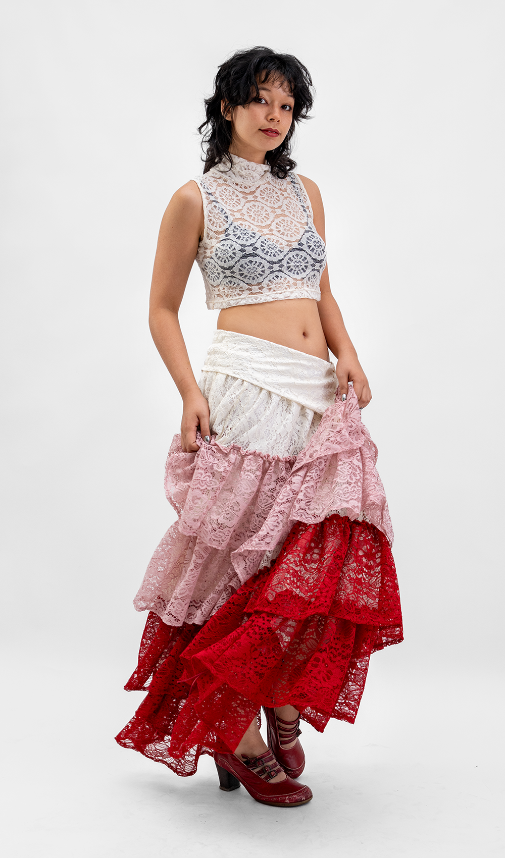 Rok Ruffle Renda Italia Ceri, 2 ukuran