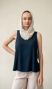 Crochet Hood Cashmere Rayon Cream