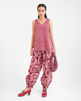 Claret Organic Cotton V Neck Swing Top, 2 Sizes