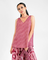 Claret Organic Cotton V Neck Swing Top, 2 Sizes