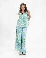 Atasan Swing Leher V Patchwork Keren, 2 Ukuran