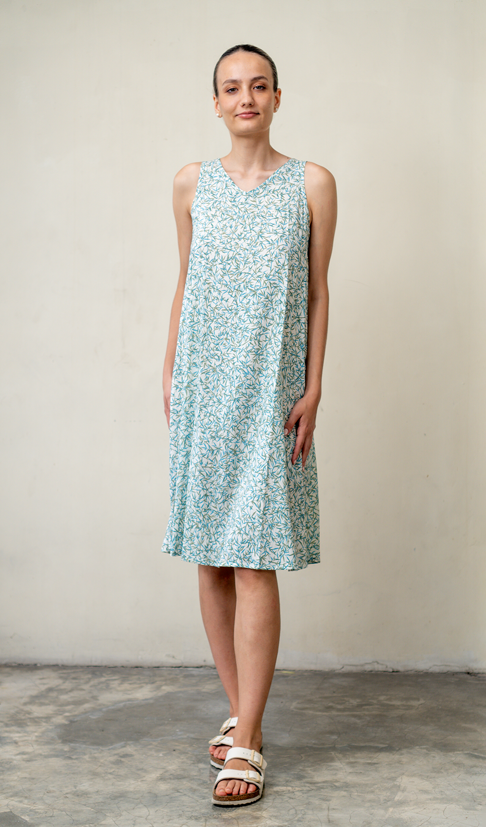 Eco Rayon Semi Swing Dress Bamboo Blue, 3 sizes