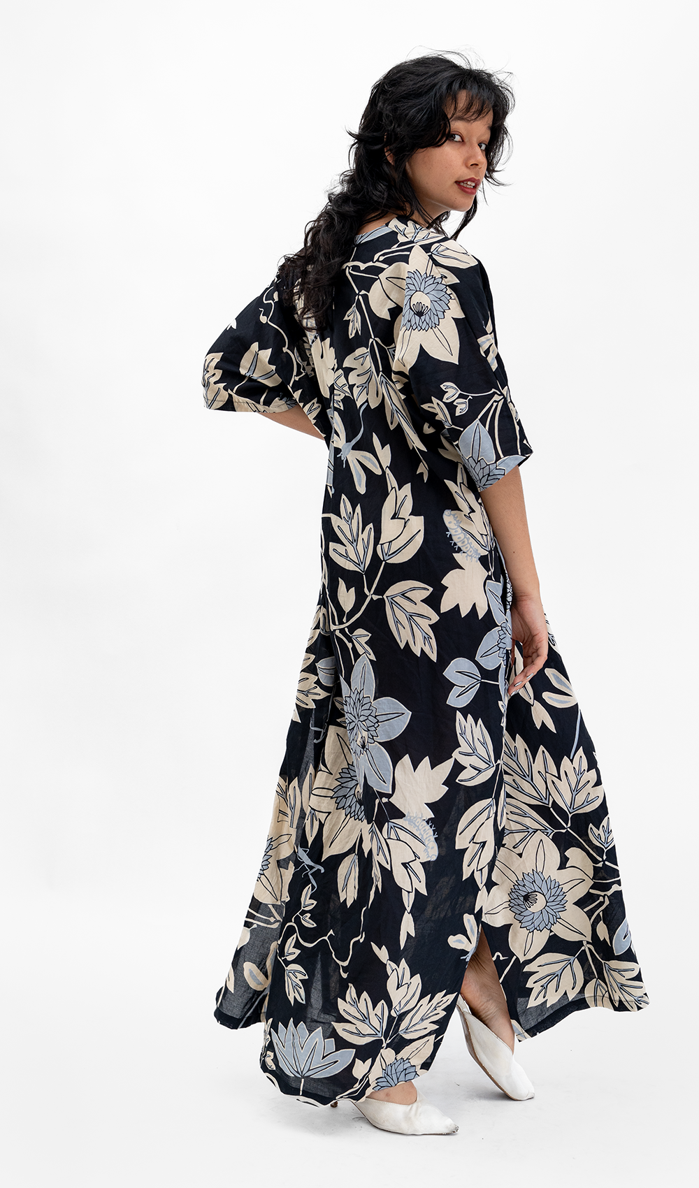 Onyx Organic Cotton Kaftan Dress, 1 size