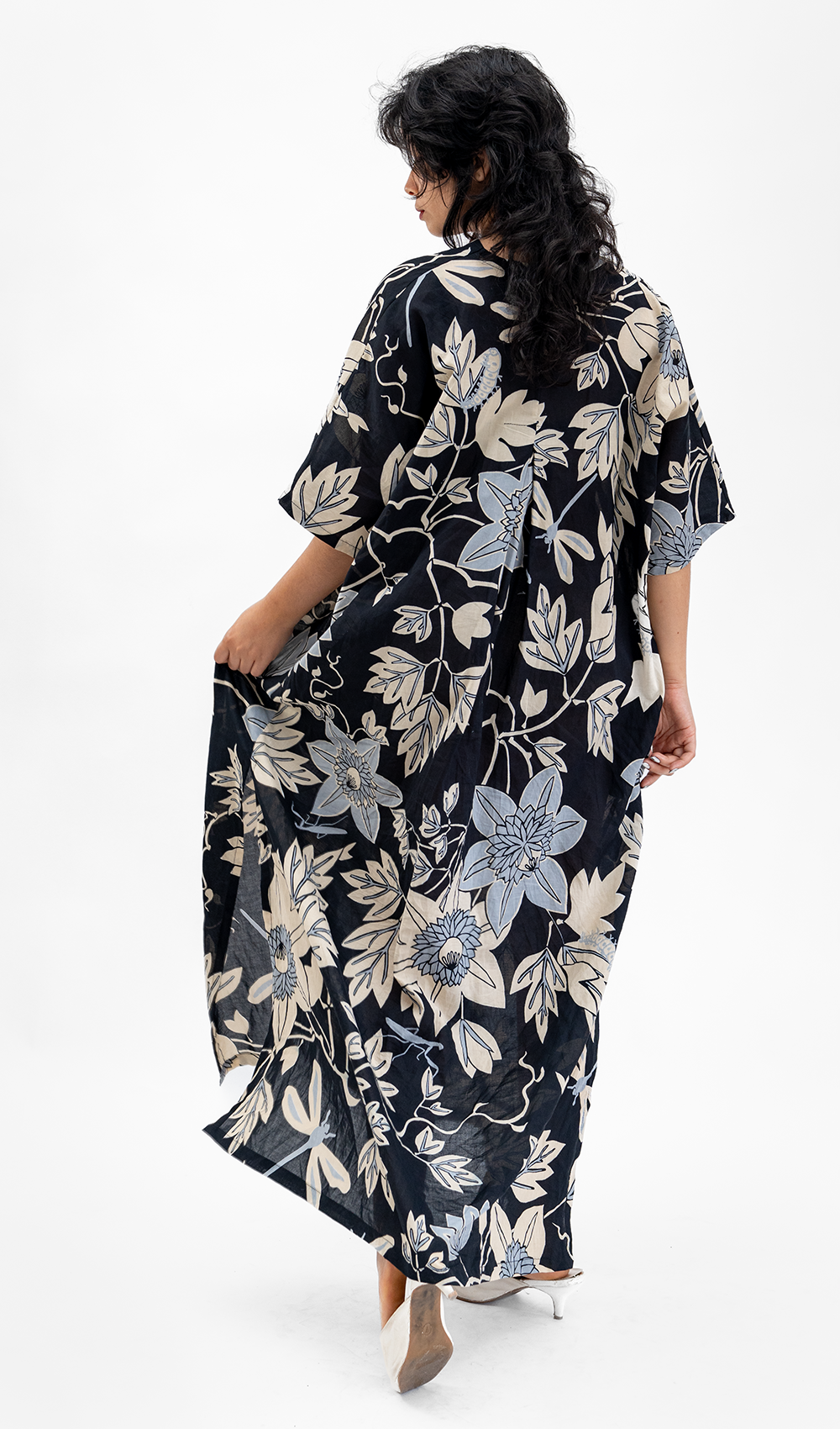 Onyx Organic Cotton Kaftan Dress, 1 size