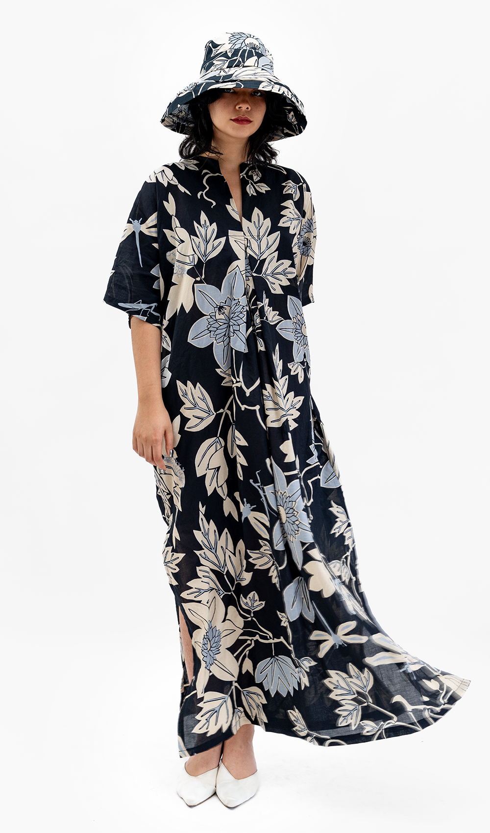 Onyx Organic Cotton Kaftan Dress, 1 size