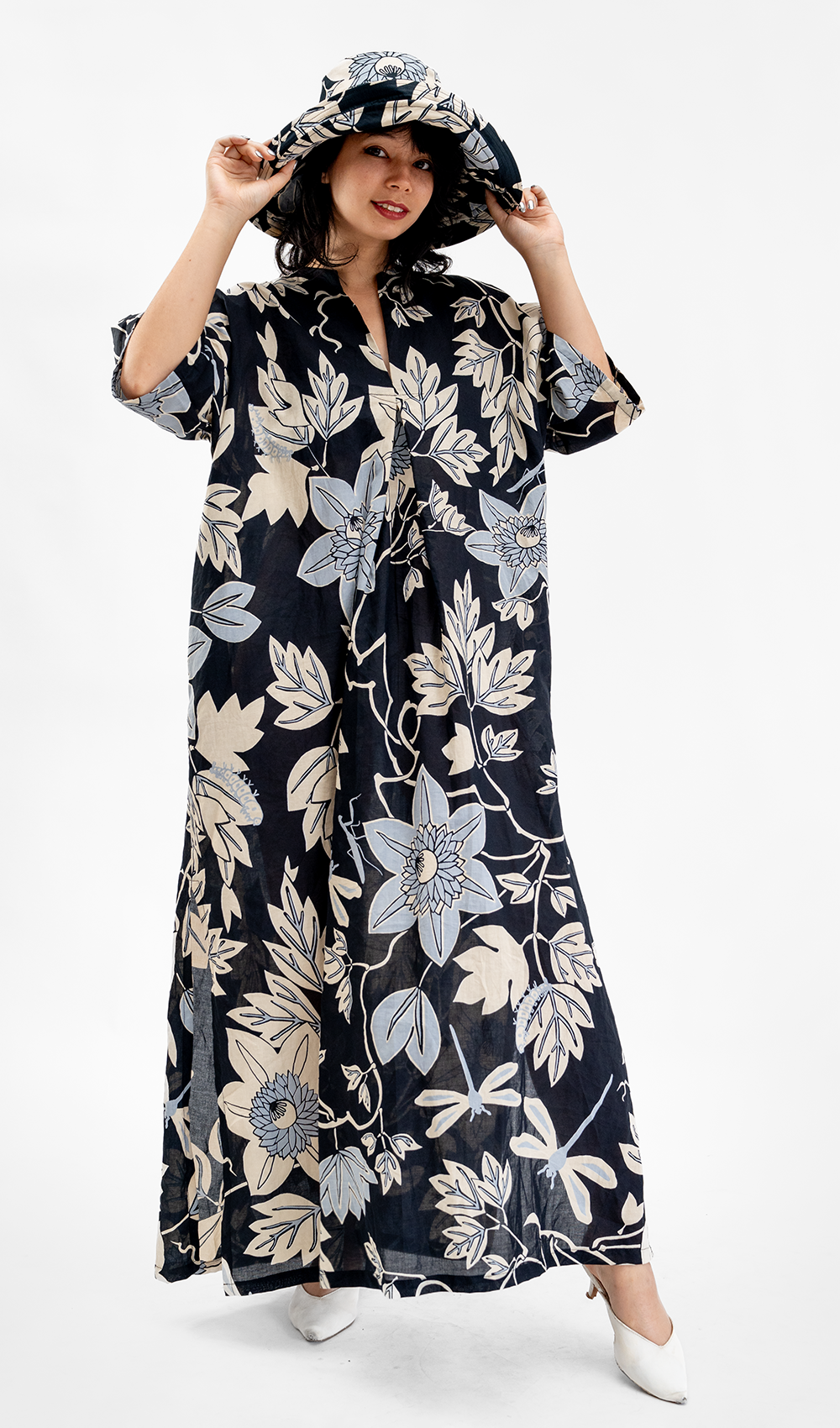 Onyx Organic Cotton Kaftan Dress, 1 size