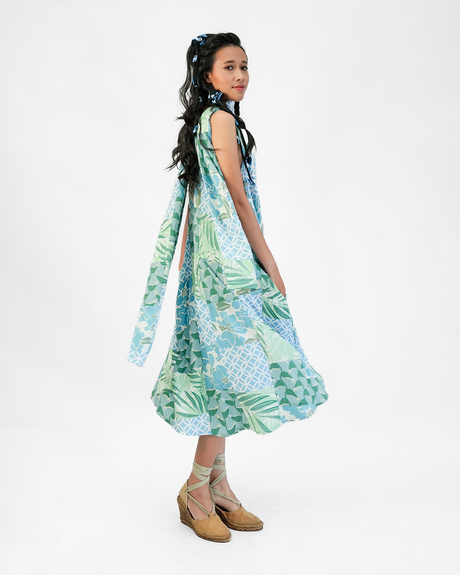 Gaun Semi Swing Rayon Patchwork Keren, 3 Ukuran