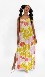 Long Slip Dress Big Orchid Chartreuse, 2 sizes