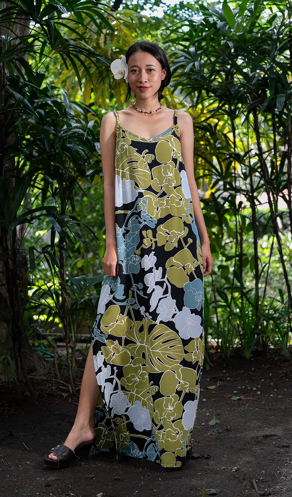 Long Slip Dress Big Orchid Lagoon, 2 sizes