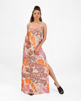 Gaun Terusan Panjang Big Orchid Sienna, 2 ukuran