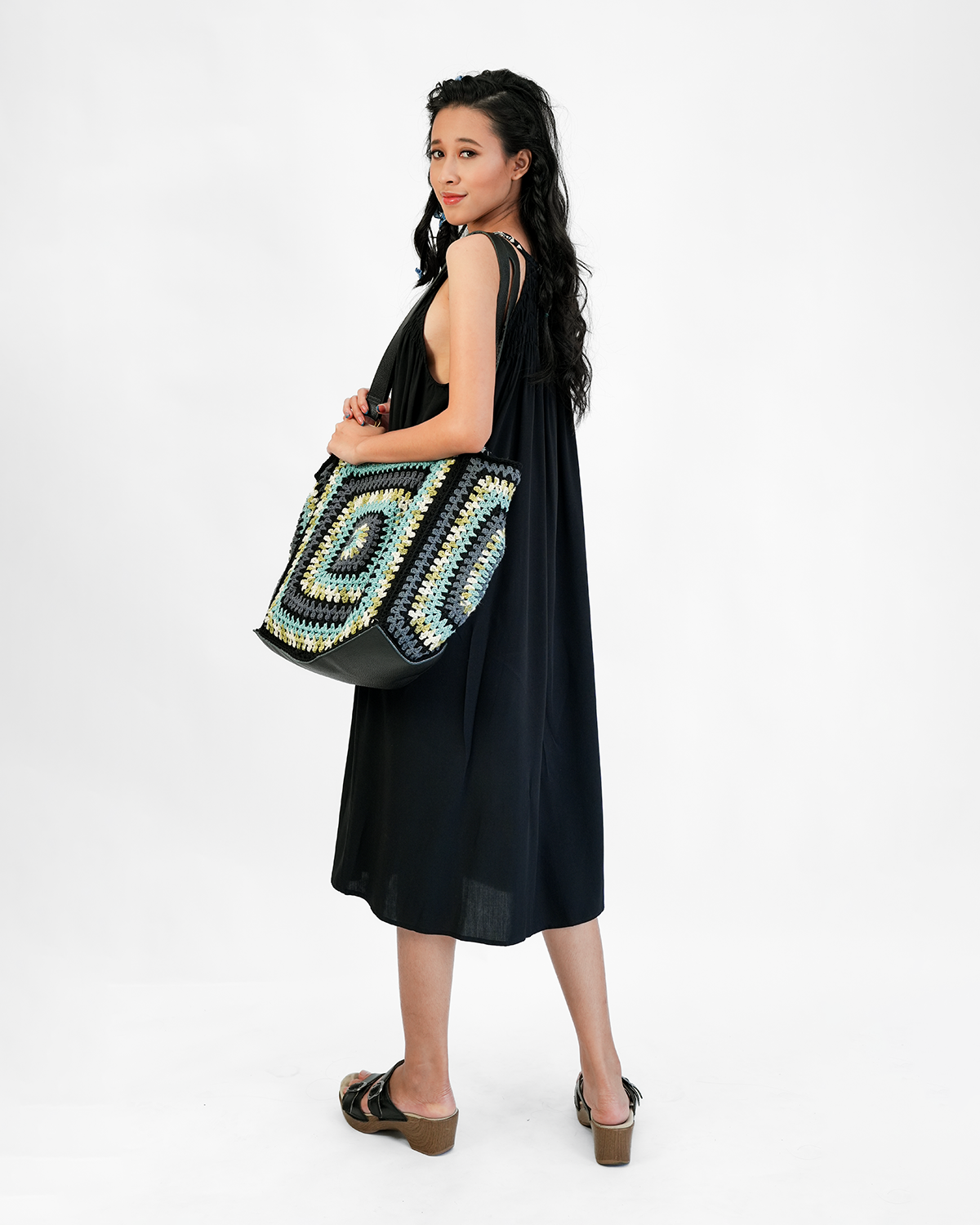 Gaun Musim Panas Rayon Hitam, Ukuran 1