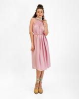 Gaun Musim Panas Rayon Merah Muda, 1 Ukuran