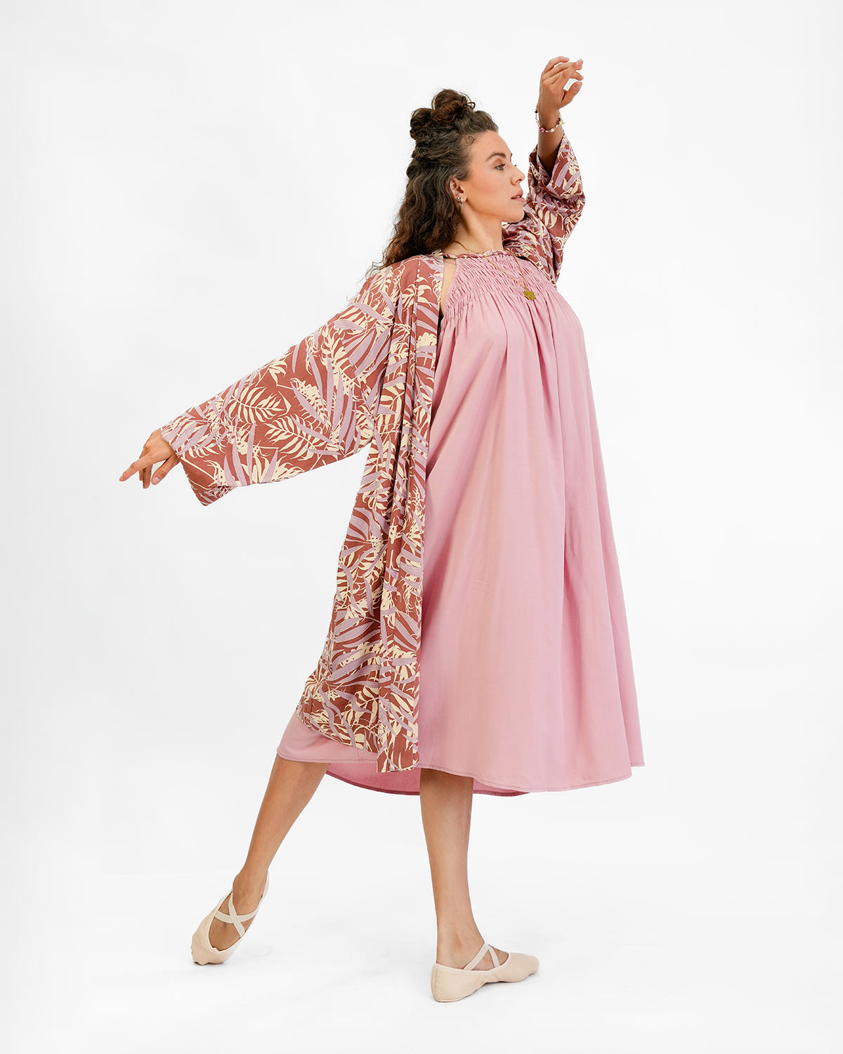 Jubah Kimono Pendek Rayon Lavender Sienna, 1 ukuran