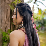 Pink Ribbon Flower Hair Tie
