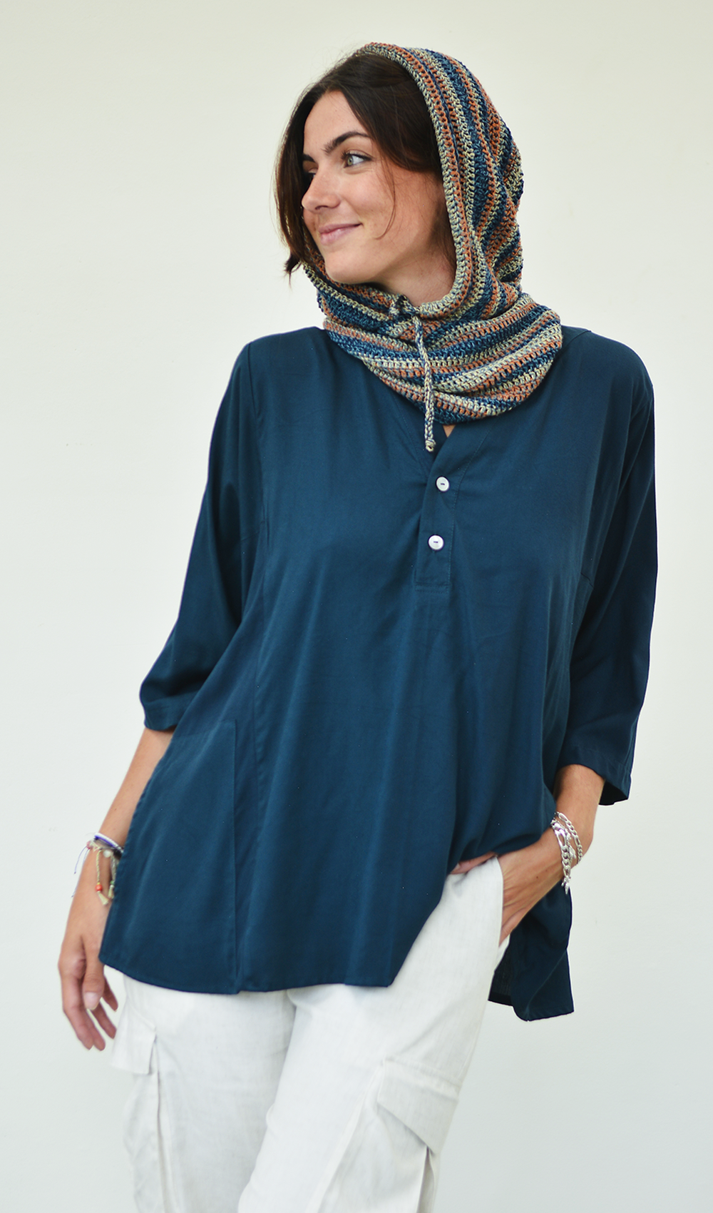 Tunic Top Double Navy - one size