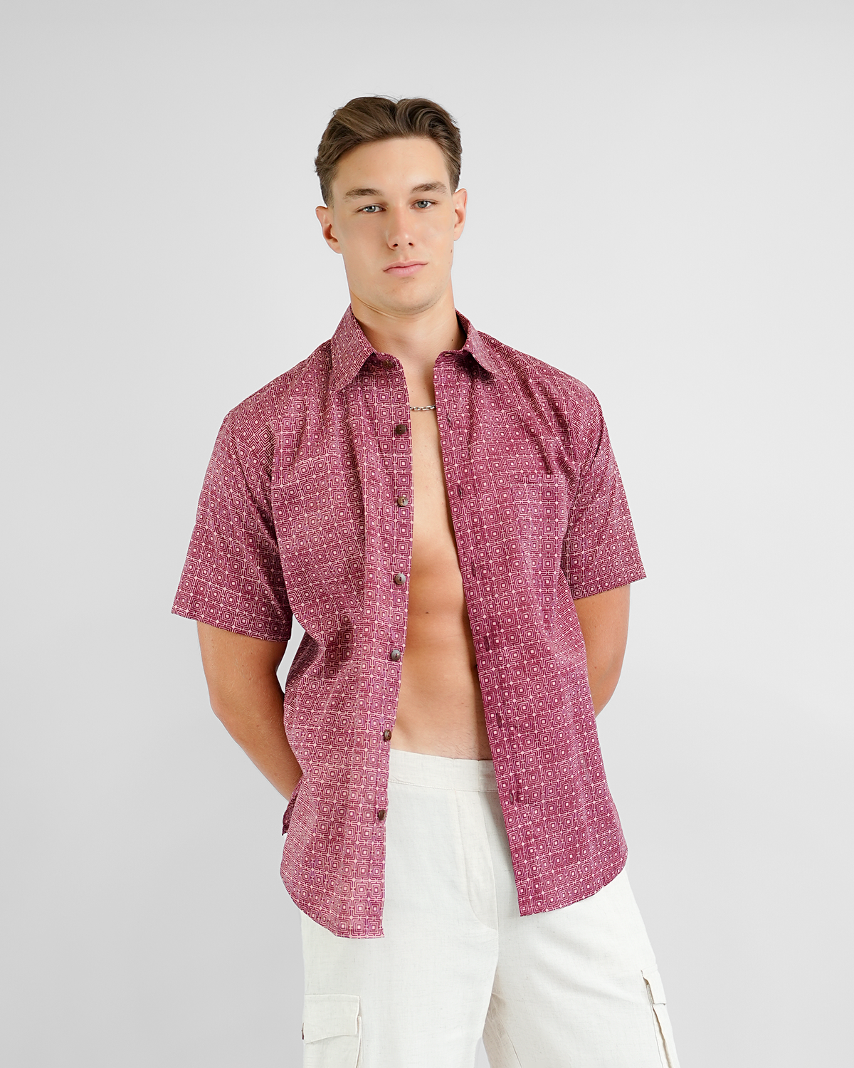 Infinity Squared Claret Organic Cotton Shirt, 3 sizes
