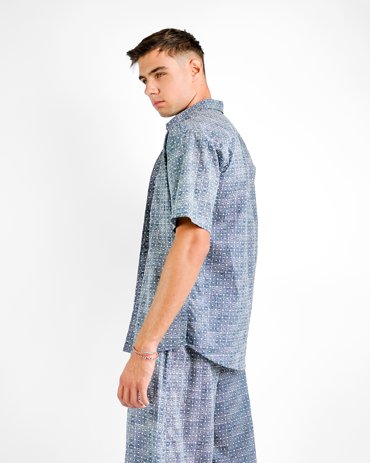 Infinity Squared Indigo Organic Cotton Shirt, 3 sizes