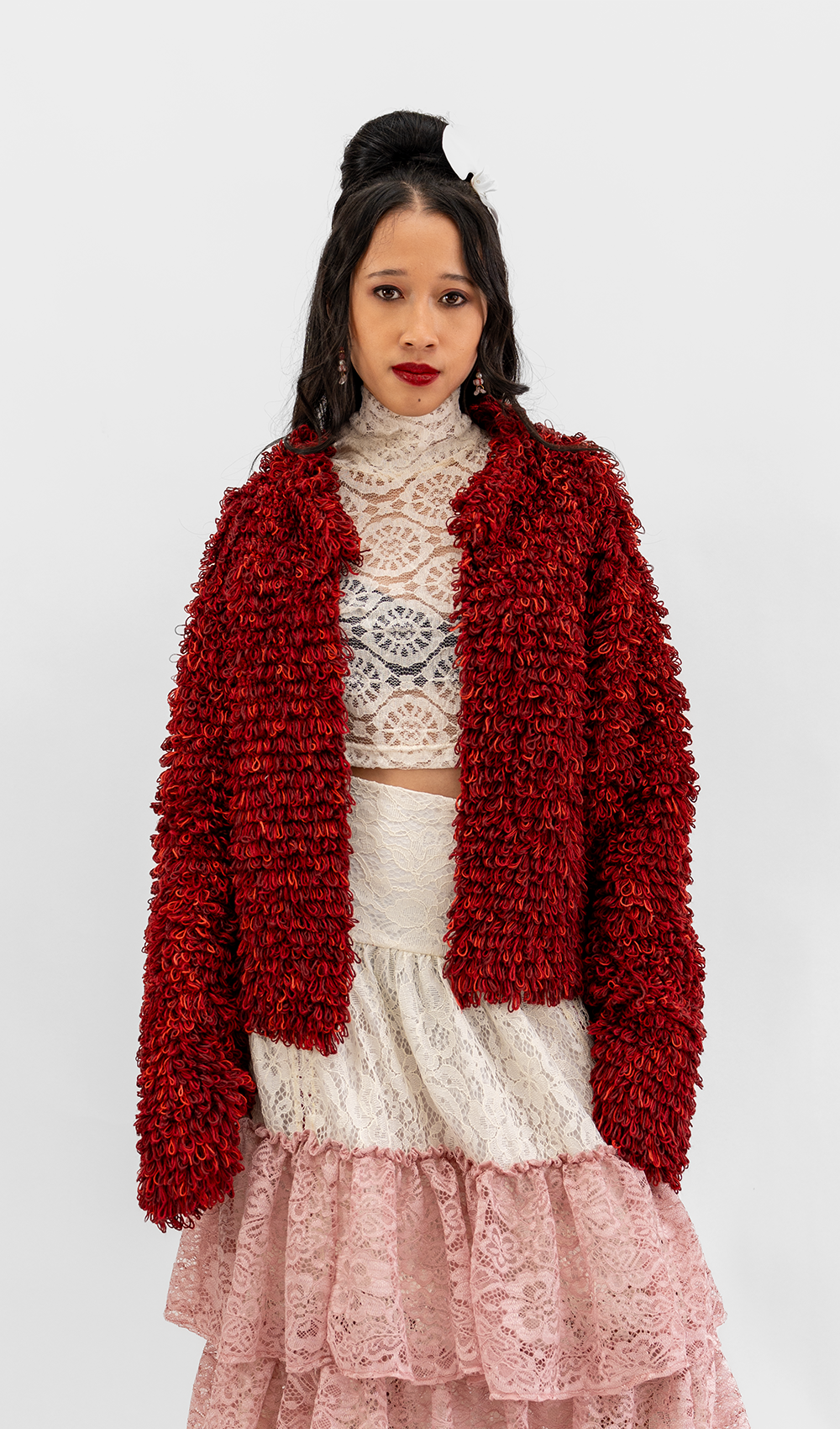 Jaket Fluffy Cherry - Satu Ukuran