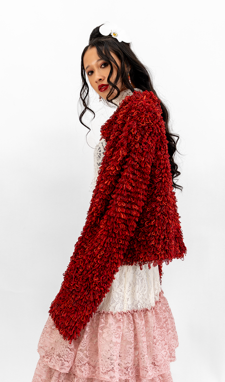 Jaket Fluffy Cherry - Satu Ukuran