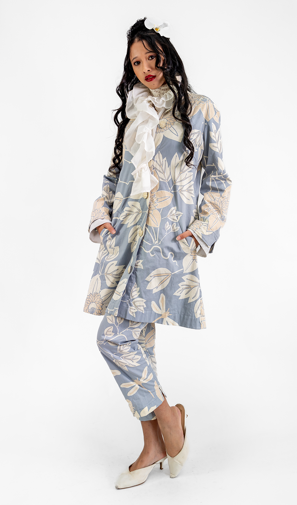 Organic Cotton Frock Coat Dove, 2 sizes