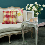 Sarung Bantal Rajut Motif Kotak-kotak Cherry, 45cm