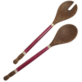 Claret Capiz & Palm Wood Salad Servers