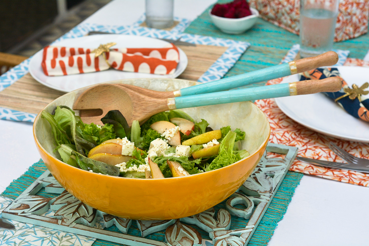 Turmeric Capiz Shell Salad Bowl