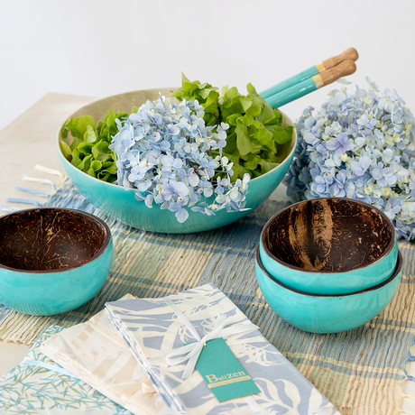 Aqua Coconut & Capiz Shell Bowl