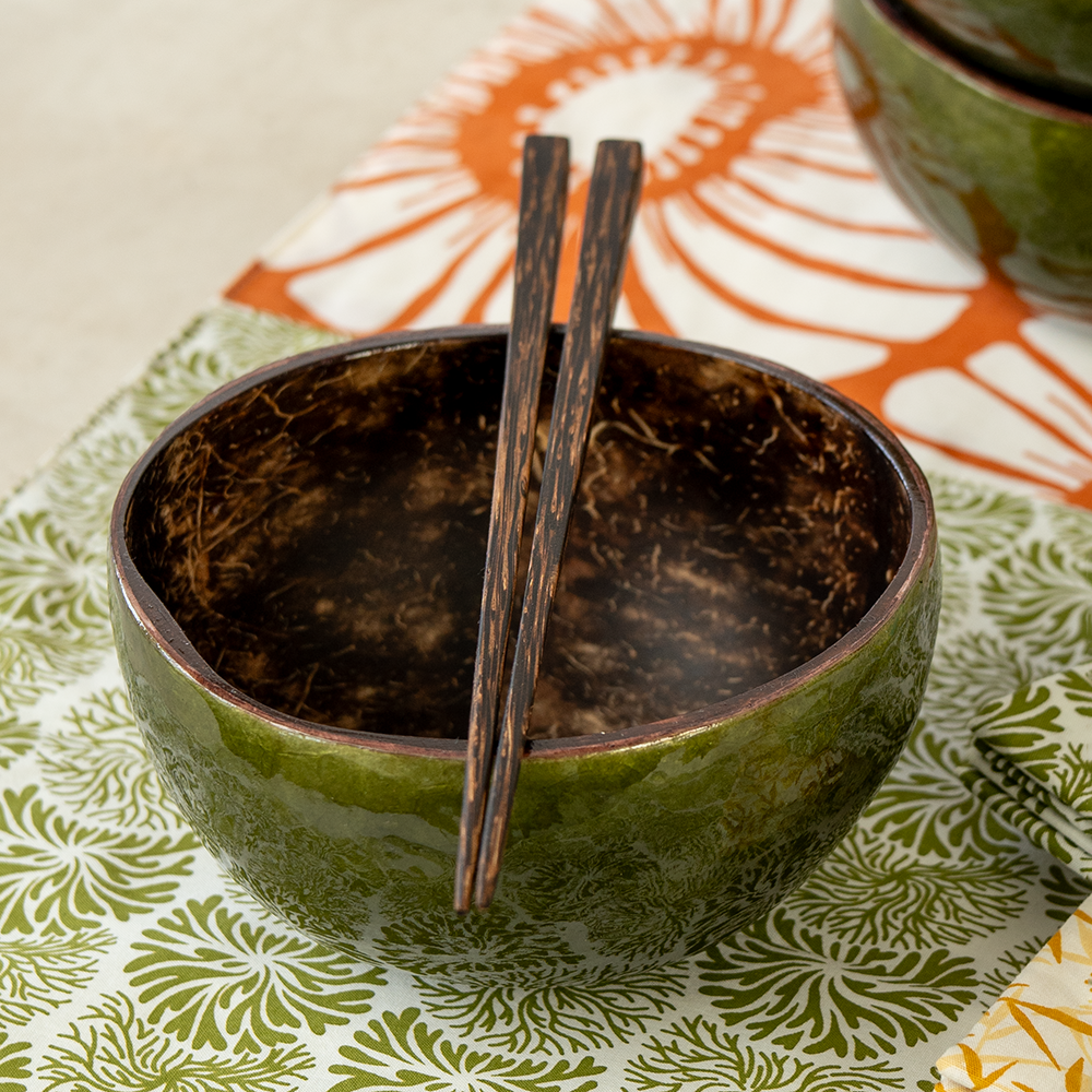 Olive Coconut & Capiz Shell Bowl