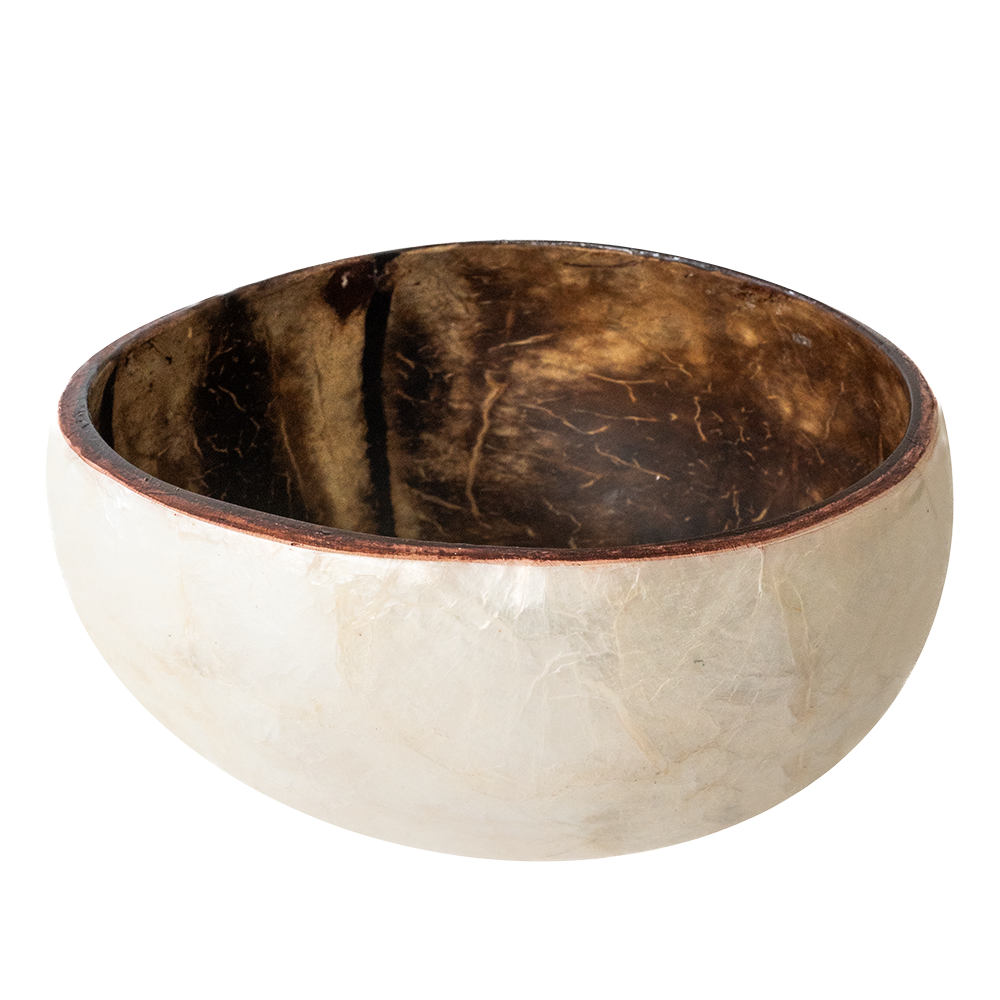 White Coconut & Capiz Shell Bowl